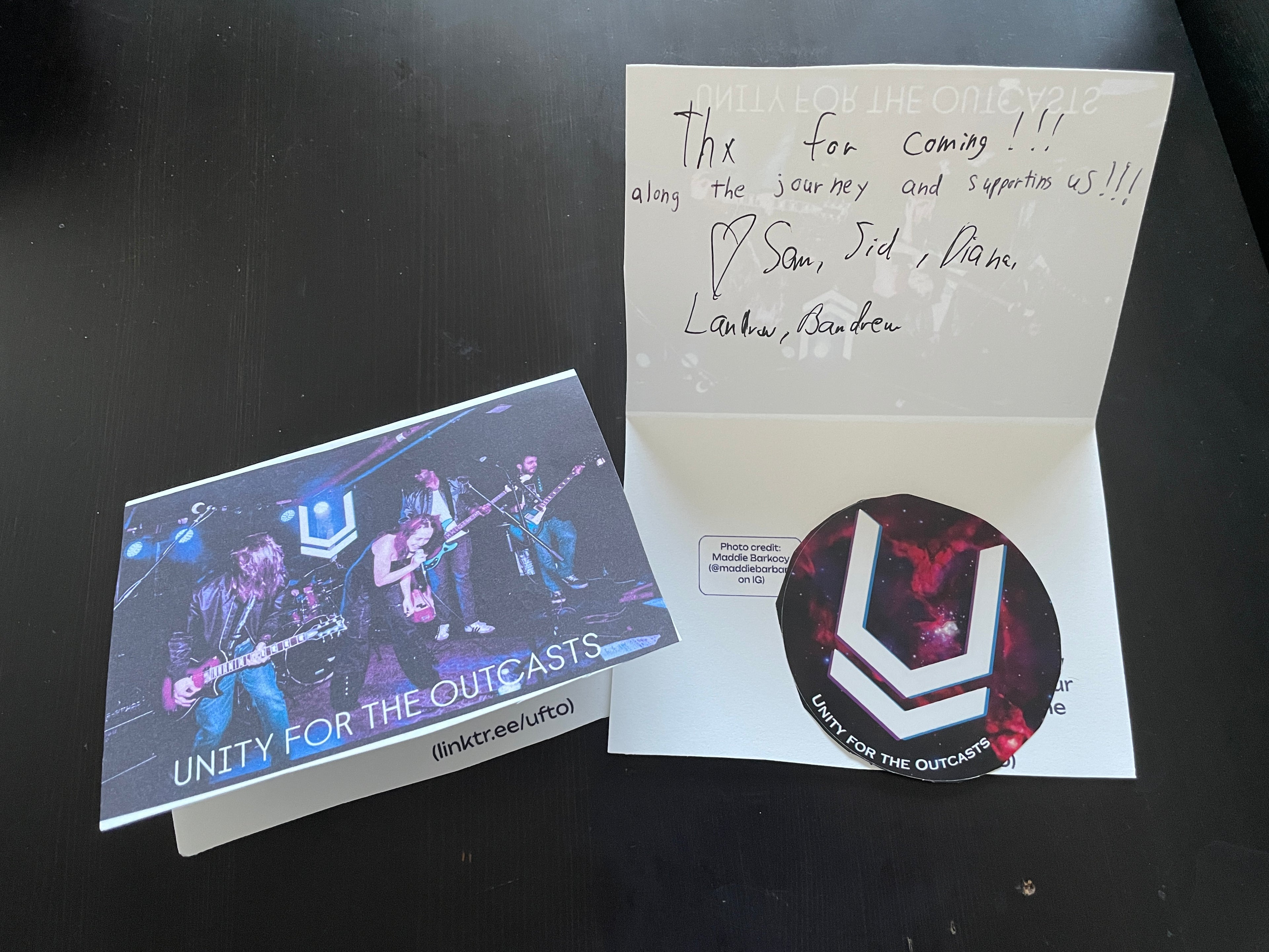 Handwritten "Thank You" Postcard and Sticker